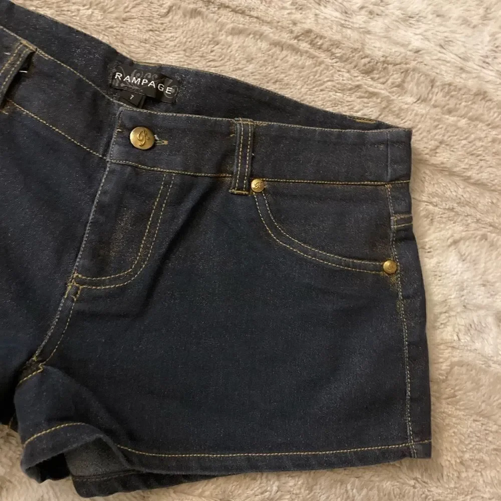 𝅺: : RAMPAGE Low Rise “Shimmer” Denim Shorts : :